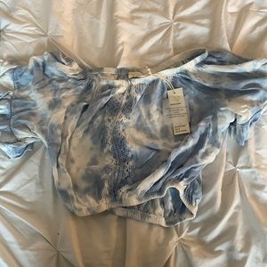 Never worn blue white tie dye summery t shirt